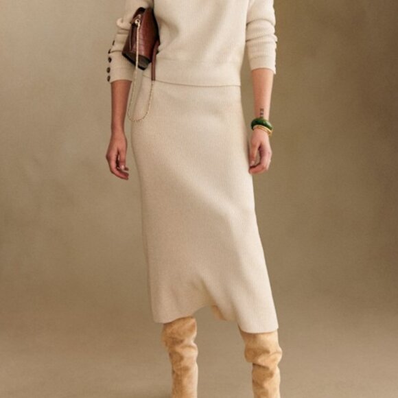 La Maille Sezane Naelle Sweater Skirt in Natural Beige - Picture 10 of 10